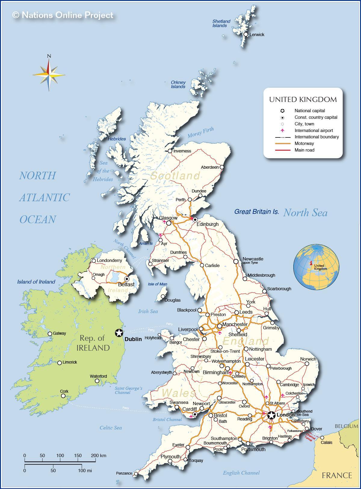 mapa lotnisk w wielkiej Brytanii