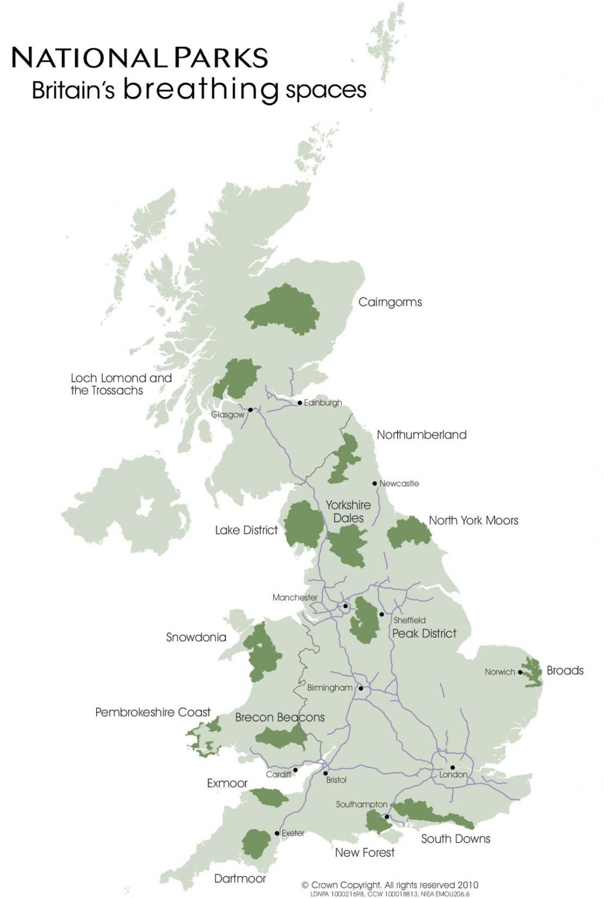 mapa wielkiej Brytanii parki narodowe