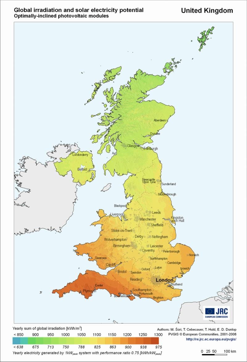 mapa temperatury wielka Brytania