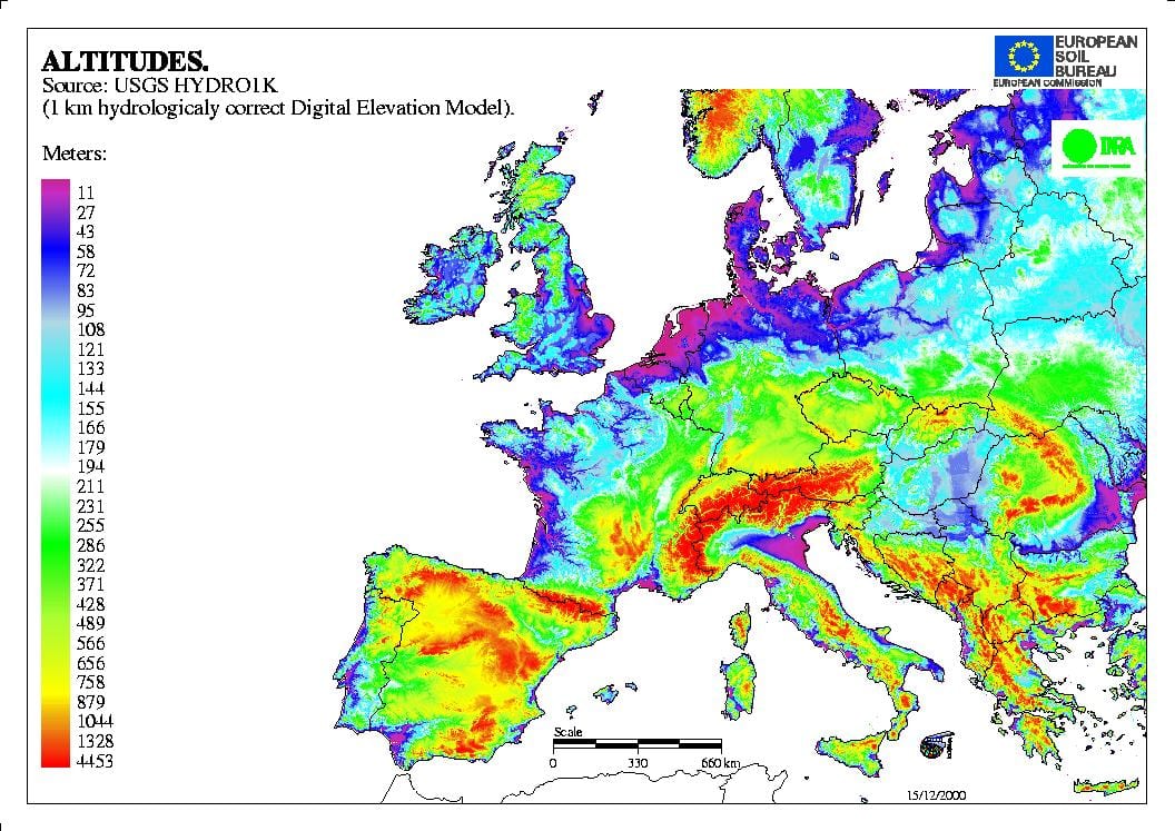 mapa wysokości wielka Brytania
