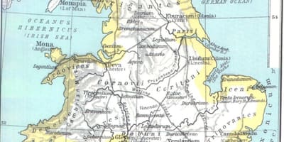 Mapa wielkiej Brytanii średniowiecznego
