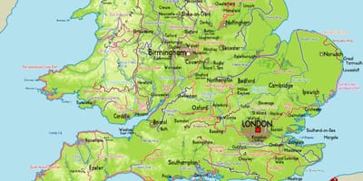 Mapa Południowej Anglii