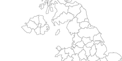 Pusta mapa wielkiej Brytanii