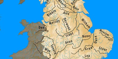 Mapa wielkiej Brytanii rzek