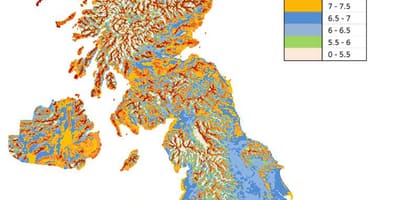 Mapa wielkiej Brytanii wiatr